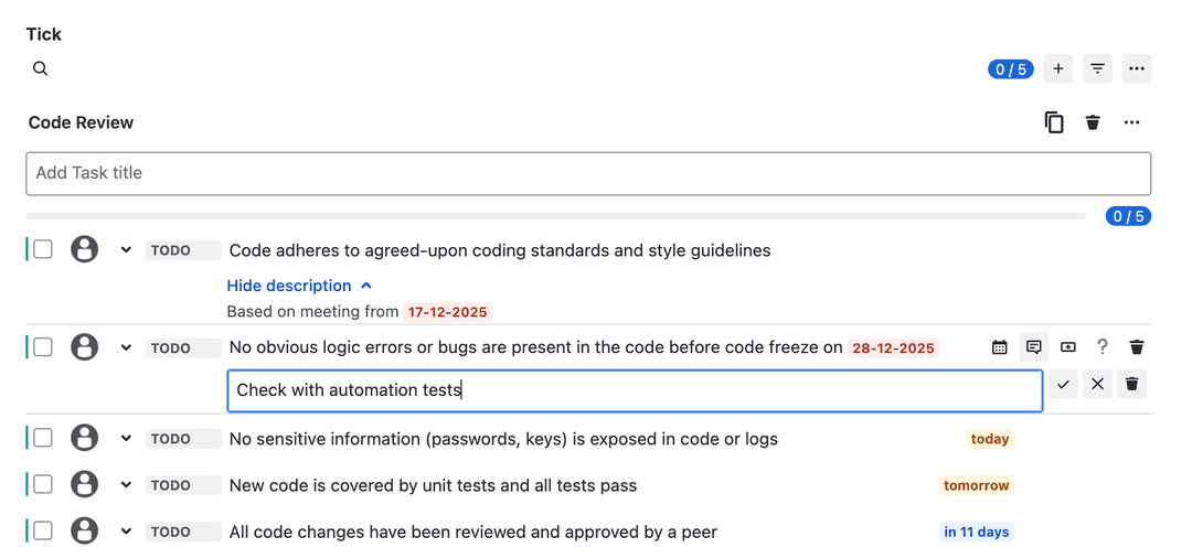 Add description input
