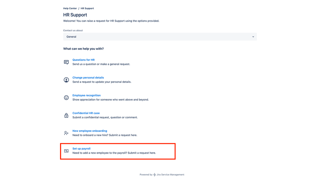 Creating JSM ticket for other request type