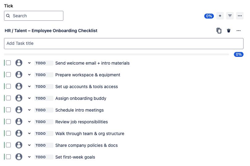 Tick templates - example spring planning