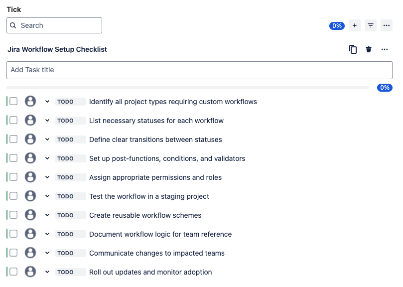 Tick templates - example spring planning