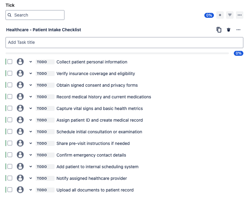 Tick templates - example spring planning
